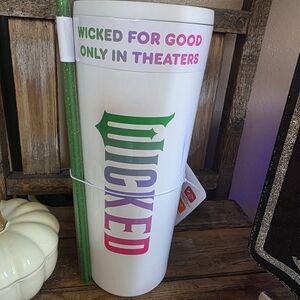 Dunkin' Wicked For Good Tumbler with Green/Pink Straws